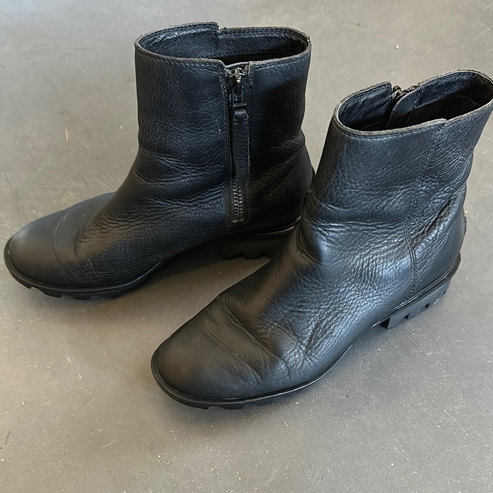Sorel Black Leather Emilie Boots - Picture 3 of 5